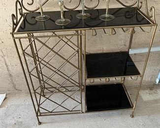Vintage Brass Bar with Black Stone