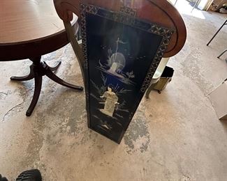 Antique Table and Asian Panel