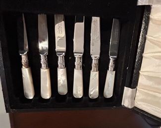 Antique Mother of pearl knife set