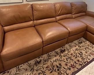 Genuine Natucci leather sectional. w/ chaise !Very In Color!