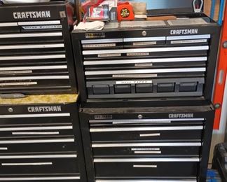 2 Black Craftsman Double Stack Tool Boxes