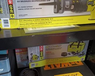 Ryobi One+ 18V Brushless Reciprocating SawRyobi One+ 18V Brushless Reciprocating Saw, Ryobi One+ 18V  Battery & Compact Fast Charger Kit, Dewalt Jig Saw