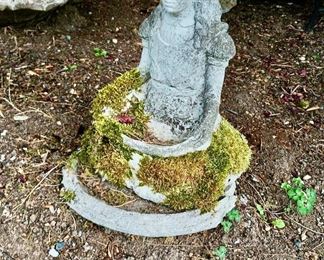 Concrete Statue of Sitting Girl