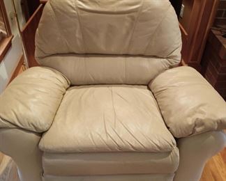 Cream Leather Recliner