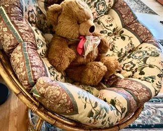 Floral Cushioned Papasan Chair