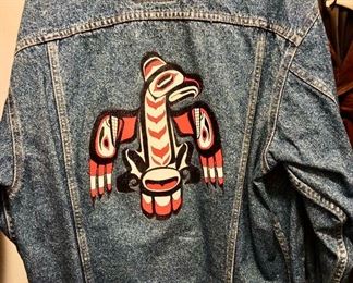 Levi Strauss Denim Jacket with Eagle Totem Design