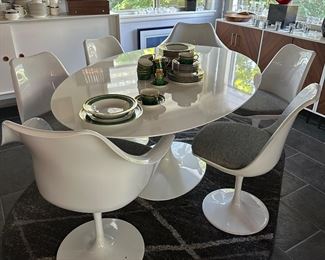 Seven piece tulip table and chairs - replica