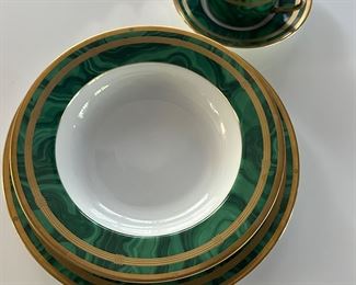 Christian Dior Gaudron Malachite china - service for 6