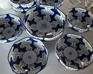 Beautiful blue floral serving bowls 
