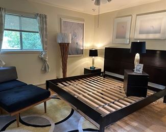 Overview of bedroom with king size bed