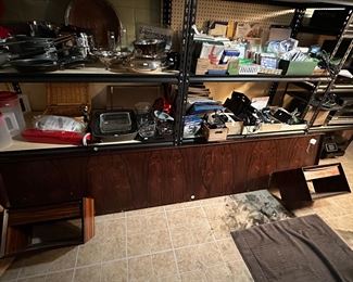 Beautiful wall mounted queen headboard with floating side tables 