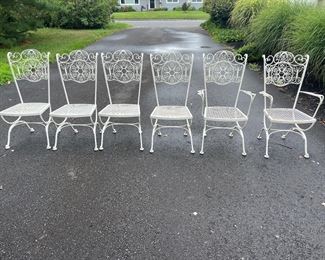 6 Vintage RARE wrought iron chairs $1500 or b/o
