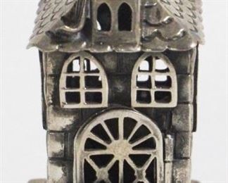 8 - .925 Sterling Fiddler on Roof Spice Box 2.5" tall
