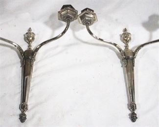 23 - Pair of Silver Plated Candle Holders 16" x 14.5"
