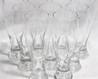 27 - 9 Matching Pilsner Glasses 8.75" tall

