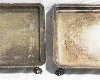 76 - Pair of Silver Plated Trays 10" x 10"
