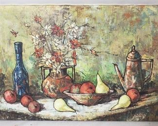 93 - Stretch canvas painting on frame (Signed) 24" x 36"
