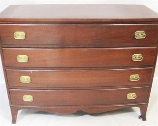 98 - Mahogany 4 drawer chest by Continental Furniture 20" x 47" x 36.5"

