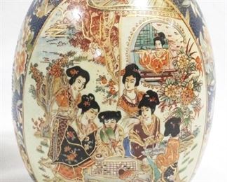 119 - Oriental Ceramic Egg, 8.5" tall
