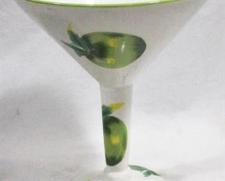 123 - Livin' Large Green Apple Collection Martini Glass 10" x 9"
