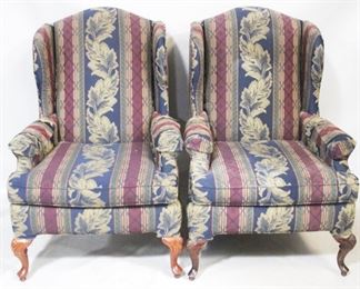 147 - Pair of Bassett Wing Back Chairs 30" x 29" x 44"
