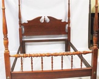 154 - Queen Size Bed (As is/Headboard Finial is Split) 84" x 66" x 78"
