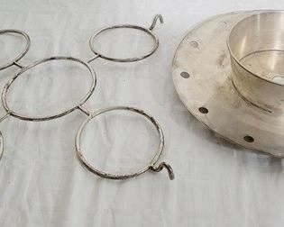 204 - Wine rack & ice tray accessories used to modify a punch bowl into a wine cooler 11.5" tray
