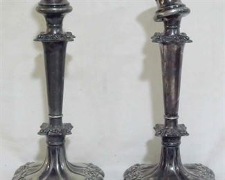 188 - Pair 10.5" Candlesticks (1 Bent)
