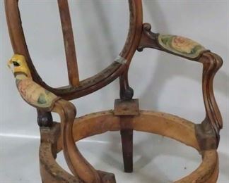 405 - Victorian carved walnut chair frame 48 x 27 x 25
