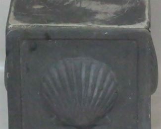 377 - Clam shell adorned pedestal - 11 x11 x 11
