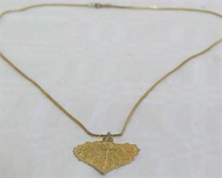 527 - Monet leaf necklace, 26"
