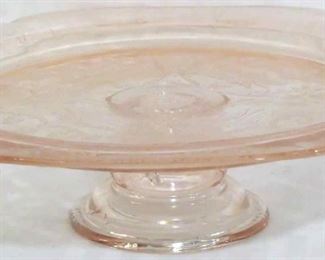 535 - Pink Madrid depression glass cake stand 3 x 10.5
