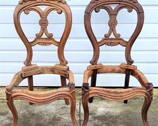 593 - Pair of Matching Chair Frames 35 x 17 x 14
