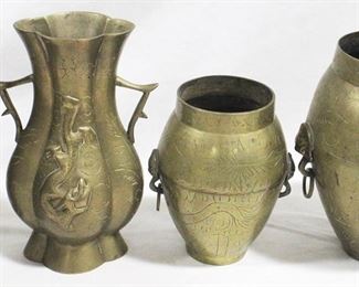 866 - 4 pc. Set of Brass Vases (Assorted Sizes)
