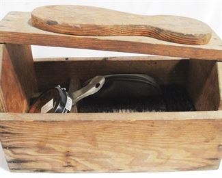 885 - Vintage Shoe Shine Kit, 14.5" x 9" x 11"
