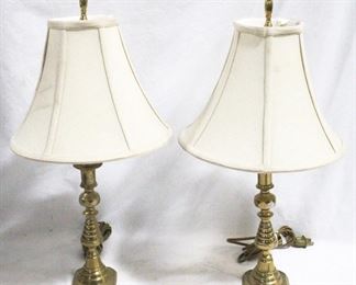 892 - Pair of Brass 20" tall Lamps
