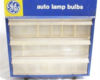 934 - General Electric Auto Lamp Bulbs Store Case Vintage 17.5" x 4" x 18"
