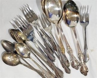 1522 - Assorted Flatware & Serving pieces-silverplate
