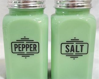 2222 - Jadeite Salt & Pepper Shakers
