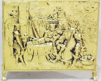2276 - Vintage Brass Fire Screen, 24" x 27"

