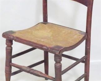 2347 - Vintage Rush Seat Chair, 33.5" x 16" x 17"

