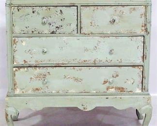 2349 - Painted 2 Over 2 Decorated Chest 39" x 38.5" x 15"
