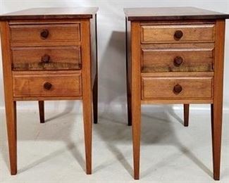 2392 - Pair 3 drawer tapered leg stands 28.5 x 16 x 24.5
