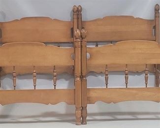 2438 - Pair of Maple Twin Beds, 44" x 42" x 81"
