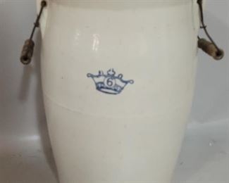 2458 - Stoneware 6 Gallon Churn, 15.5" x 11"
