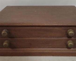 2459 - Vintage 2 Drawer Spool Cabinet, 7.5" x 20" x 15"
