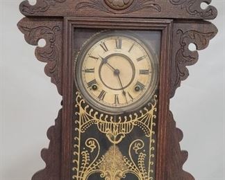 2461 - Carved Victorian Mantle Clock, 23" x 15" x 5"
