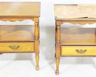 2543 - Vintage Pair of One Drawer End Tables 26" x 21" x 16"
