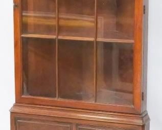 2552 - Mahogany Corner Cabinet 69.5" x 28.5" x 15.5"

