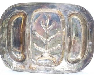 2564 - Silverplate Meat Tray, 1.5" x 18.5" x 14"
